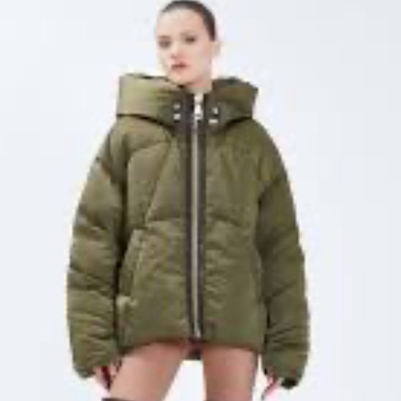 Olive Green Puffer Jacket - Picture 1 of 2